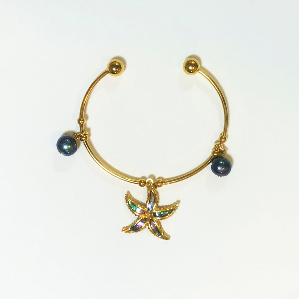 ラウンドブレスレット (スターシェル : ブルー)