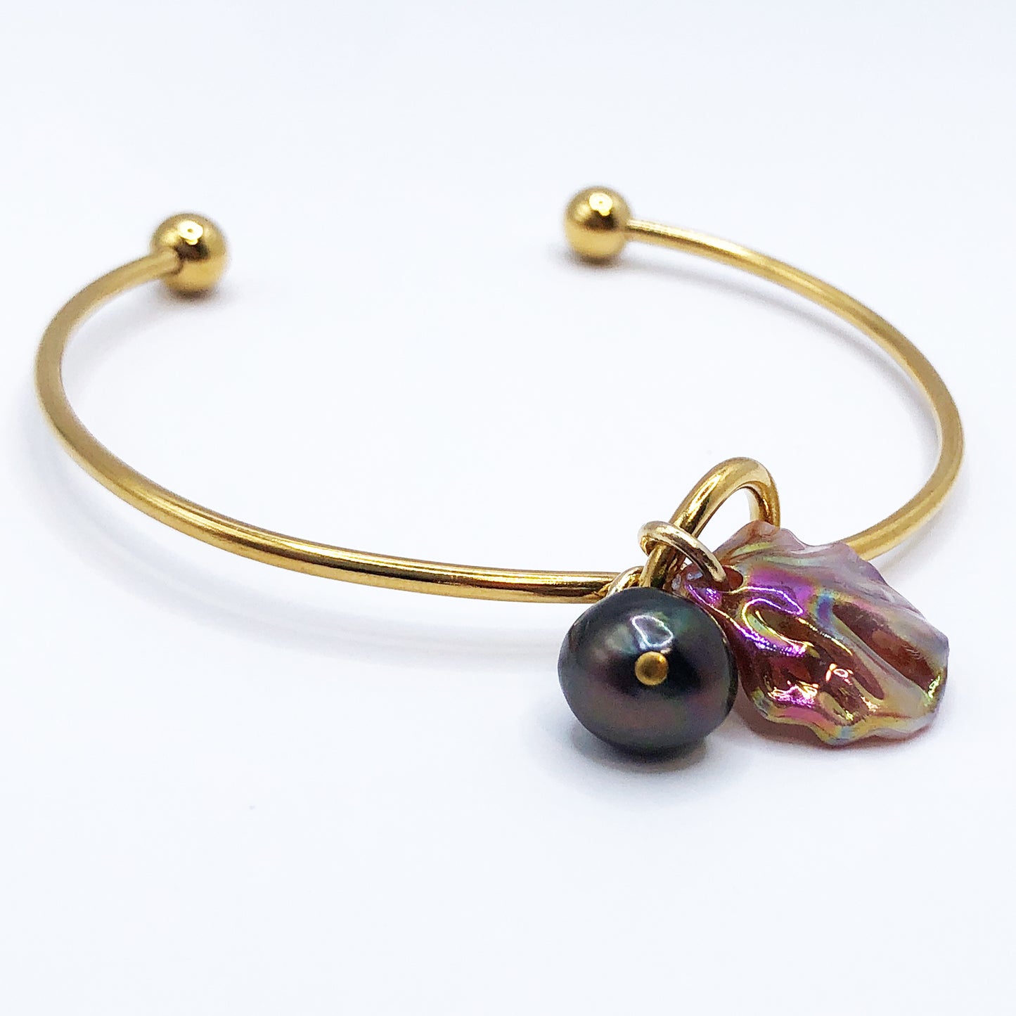 ラウンドブレスレット (シェル : ブルー)