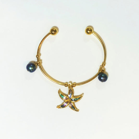 ラウンドブレスレット （スターシェル : ブルー）