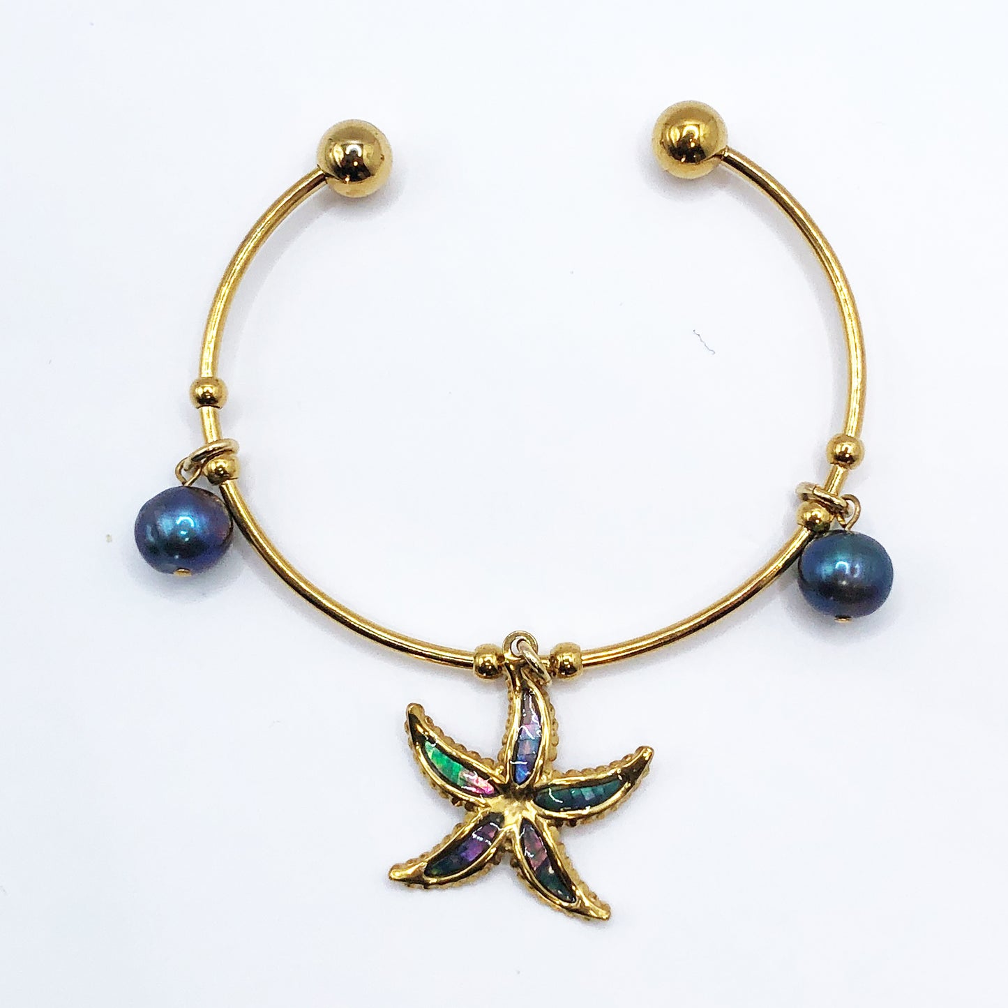 ラウンドブレスレット （スターシェル : ブルー）