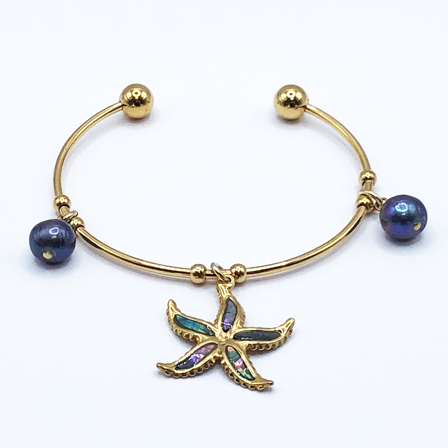 ラウンドブレスレット （スターシェル : ブルー）