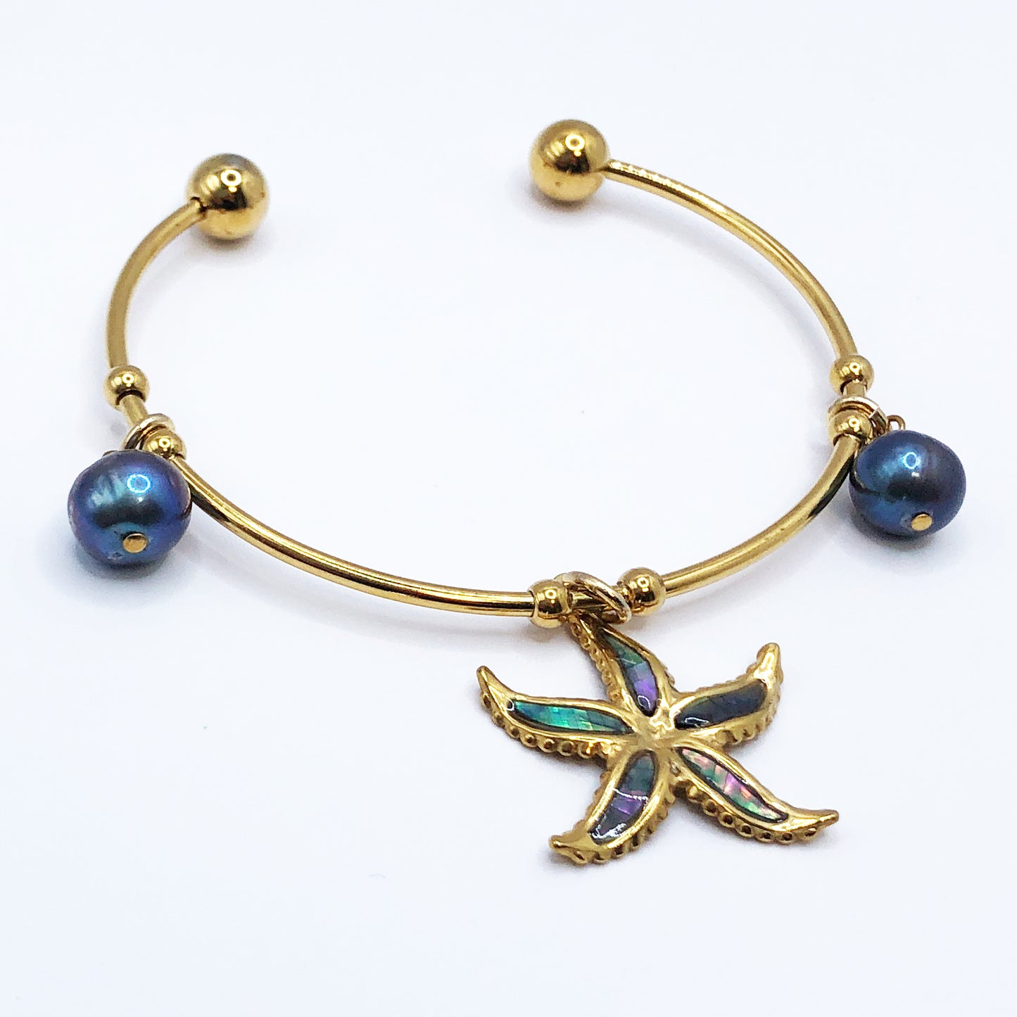 ラウンドブレスレット （スターシェル : ブルー）