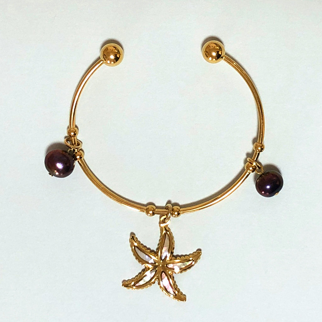 ラウンドブレスレット （スターシェル : ホワイト）