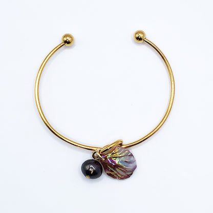 ラウンドブレスレット （シェル : ブルー）