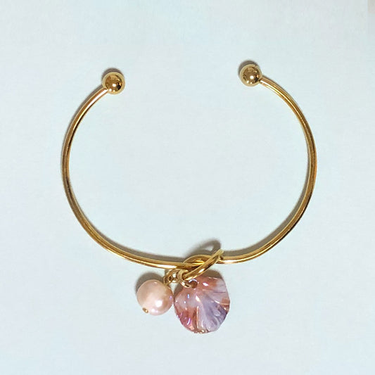 ラウンドブレスレット （シェル : ピンク）