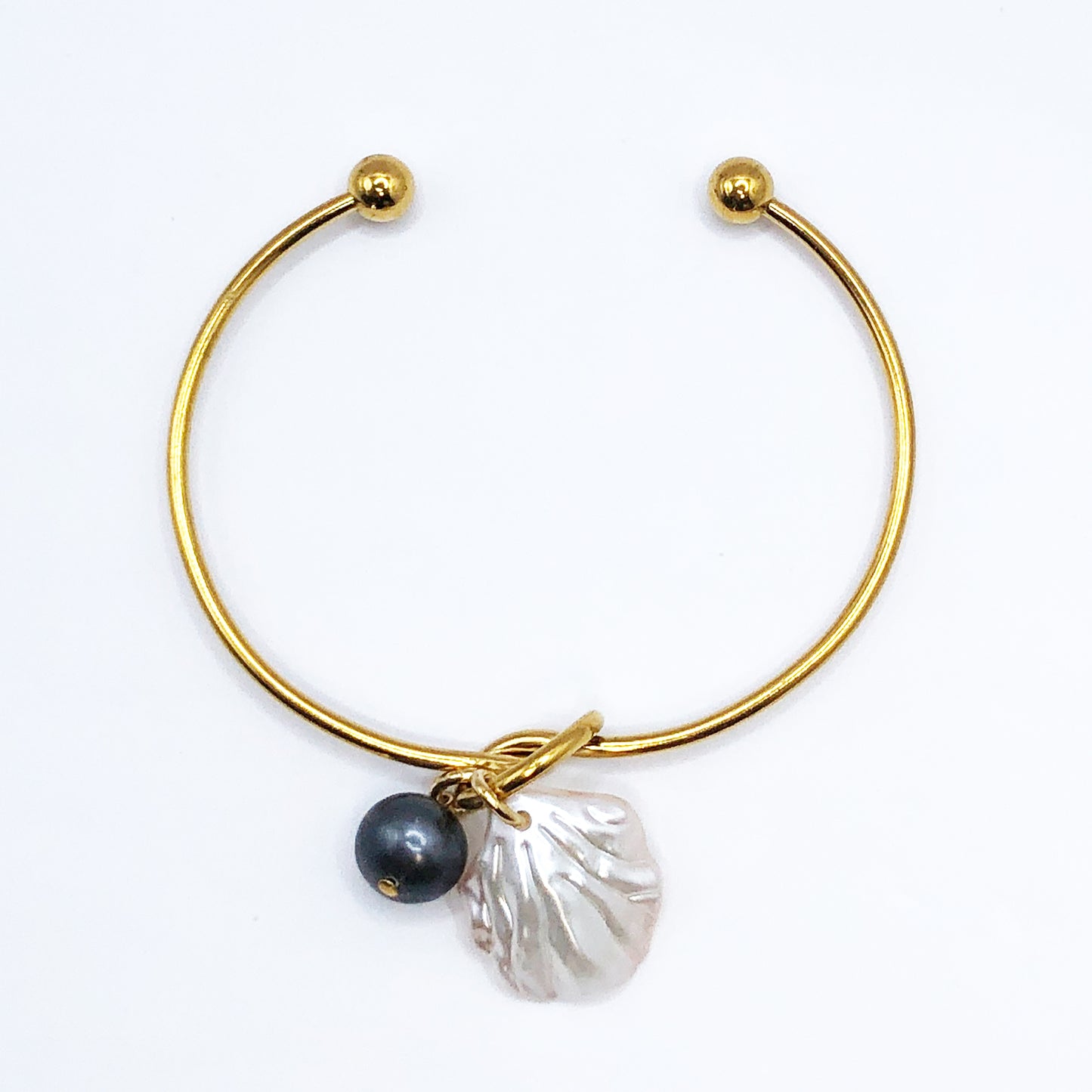 ラウンドブレスレット （シェル : ホワイト）