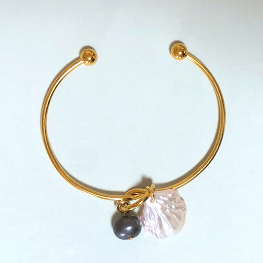 ラウンドブレスレット （シェル : ホワイト）